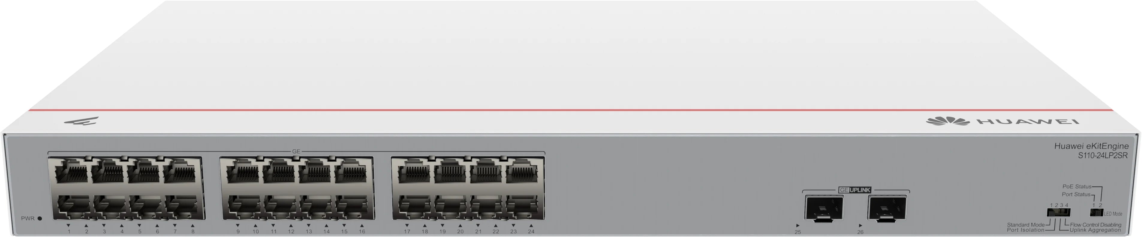 Huawei Switch S110-24LP2SR (24*GE ports(124W PoE+), 2*GE SFP ports, AC power)