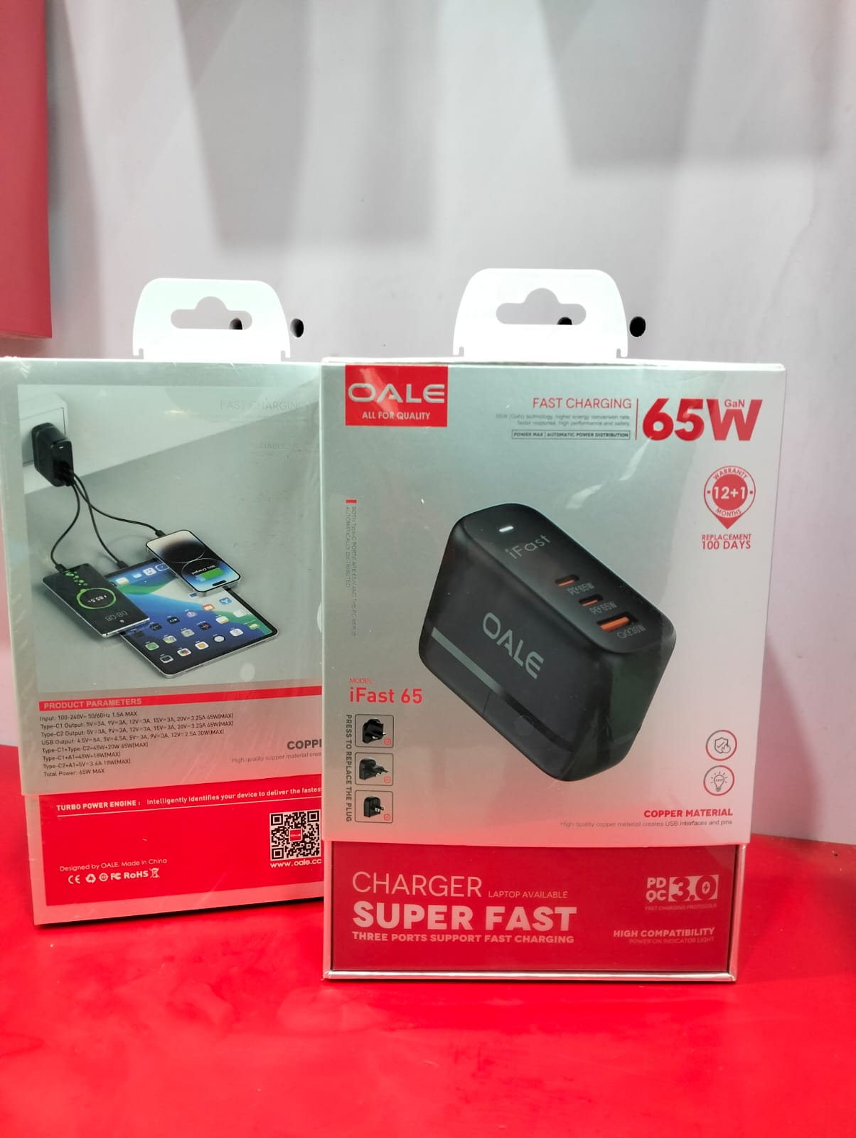 OALE 65W Super Fast Charger for Mobile phone, iPad and laptop.