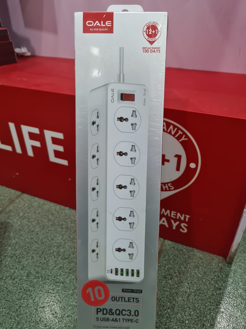 OALE Ipower StripX Extension with 10 Outlets and 6 USB Ports