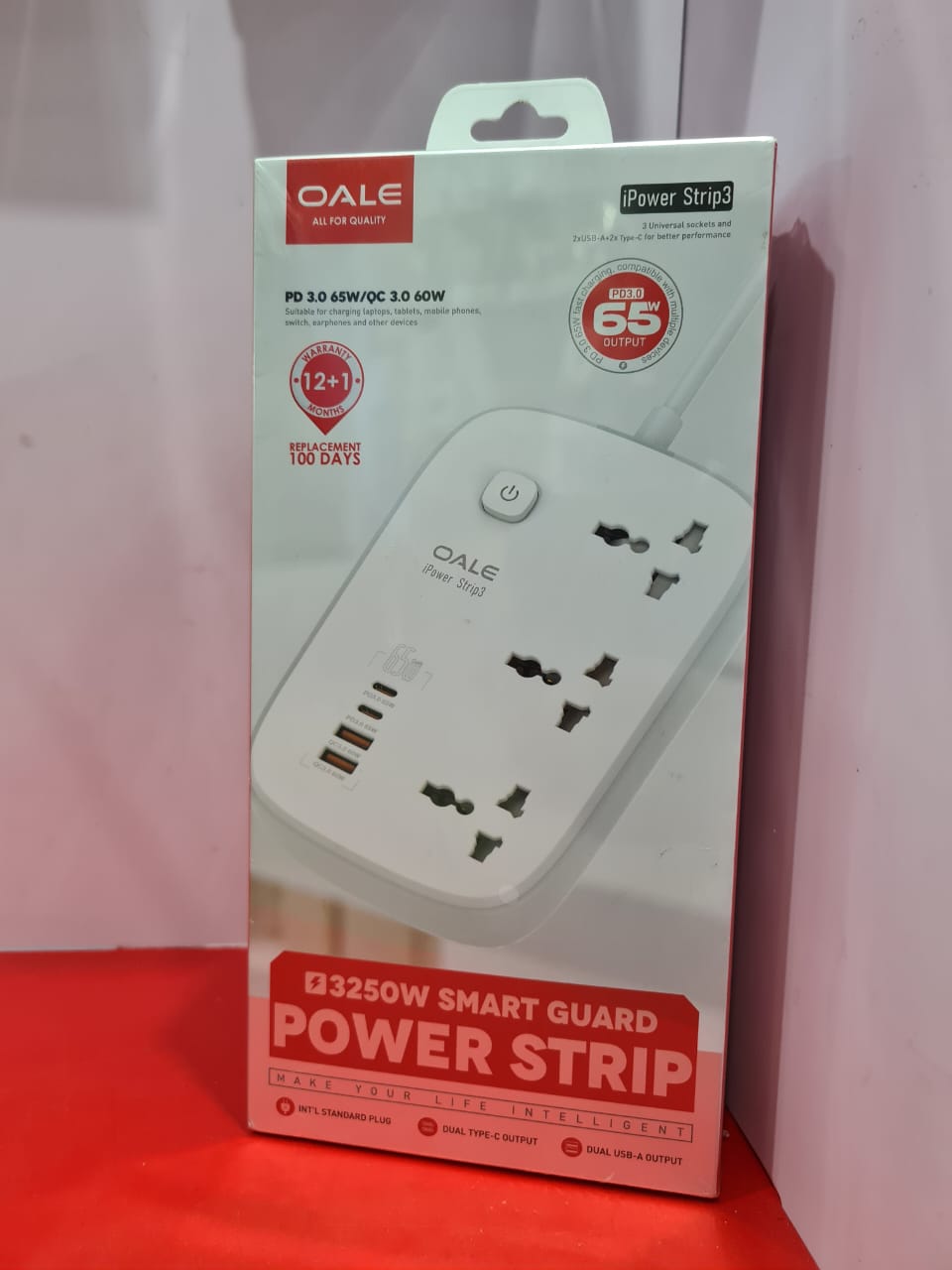 OALE iPower Strip3 Extension Cable with 7 Outlets