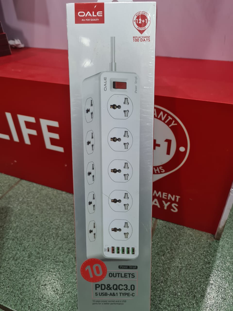 OALE Ipower StripX Extension with 10 Outlets and 6 USB Ports