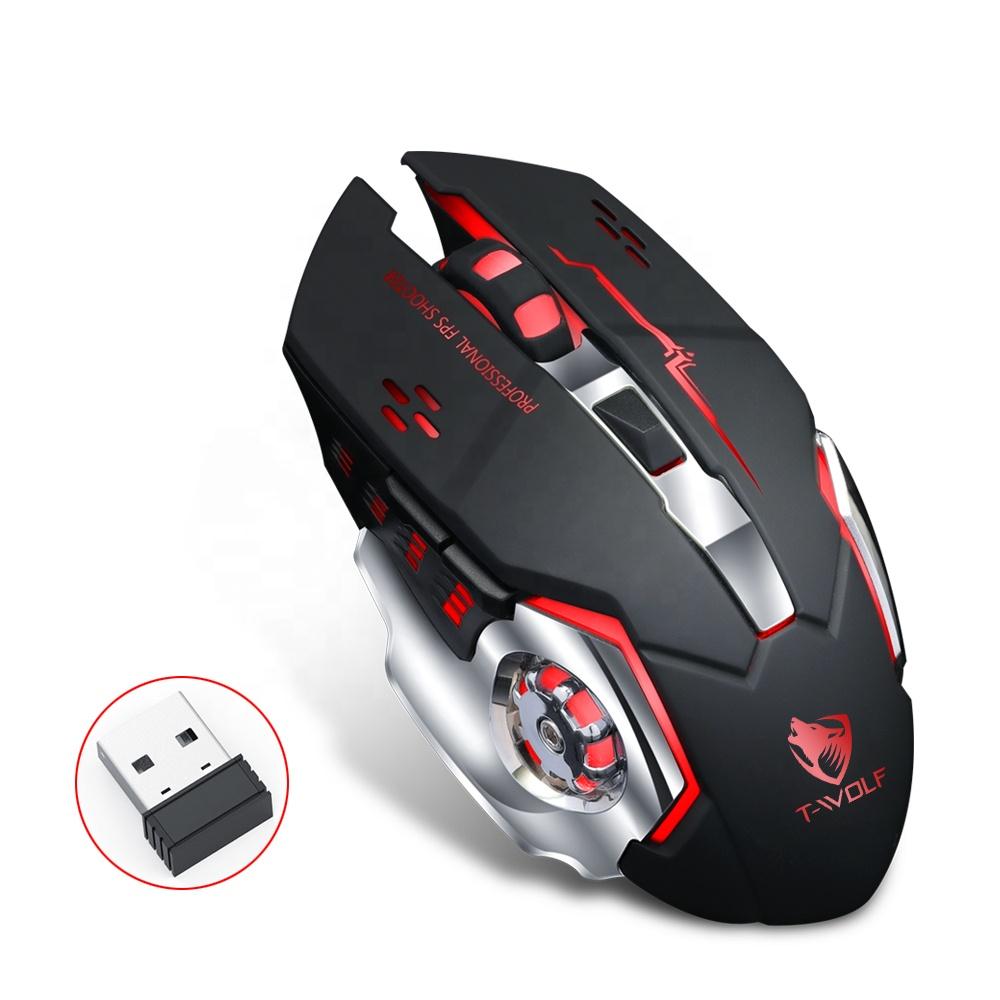 Rechargeable T-Wolf Mini Q13 Wireless Silent Backlit Bluetooth Gaming Mouse: