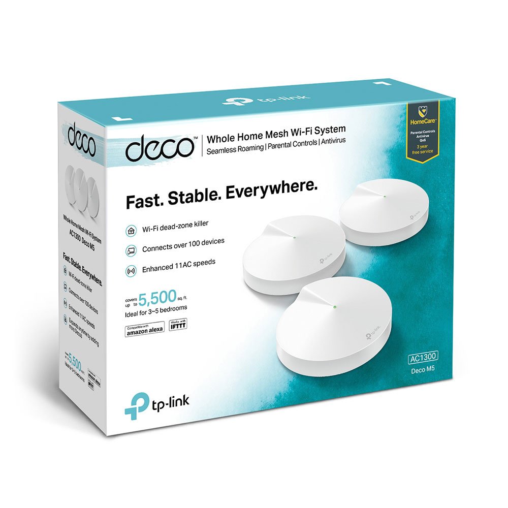 TP-Link Deco M5 AC1300 Whole Home Mesh Wi-Fi System (3 Pack) - DECO M5