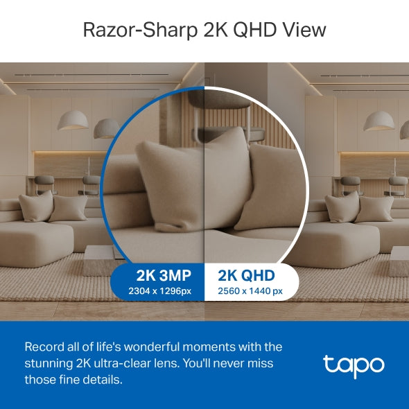 TP-Link Tapo C220 2K QHD 4MP Pan & Tilt AI Wi-Fi Security Camera