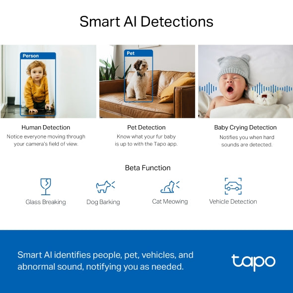 TP-Link Tapo C220 2K QHD 4MP Pan & Tilt AI Wi-Fi Security Camera