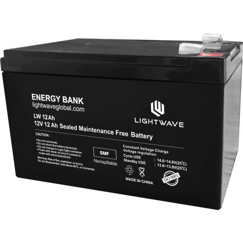 LightWave 12V 18Ah Sealed Lead Acid Rechargeable Battery