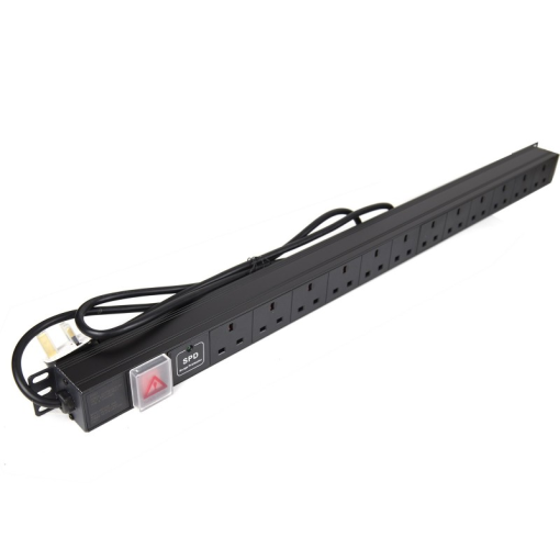 12-Way UK PDU with Surge Protection