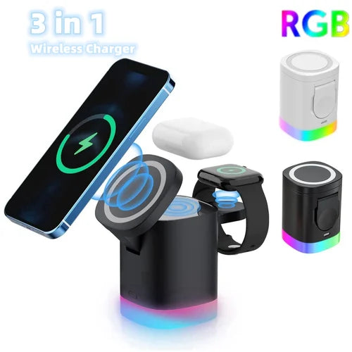 Powerology 3-in-1 Foldable Magnetic Wireless Charger
