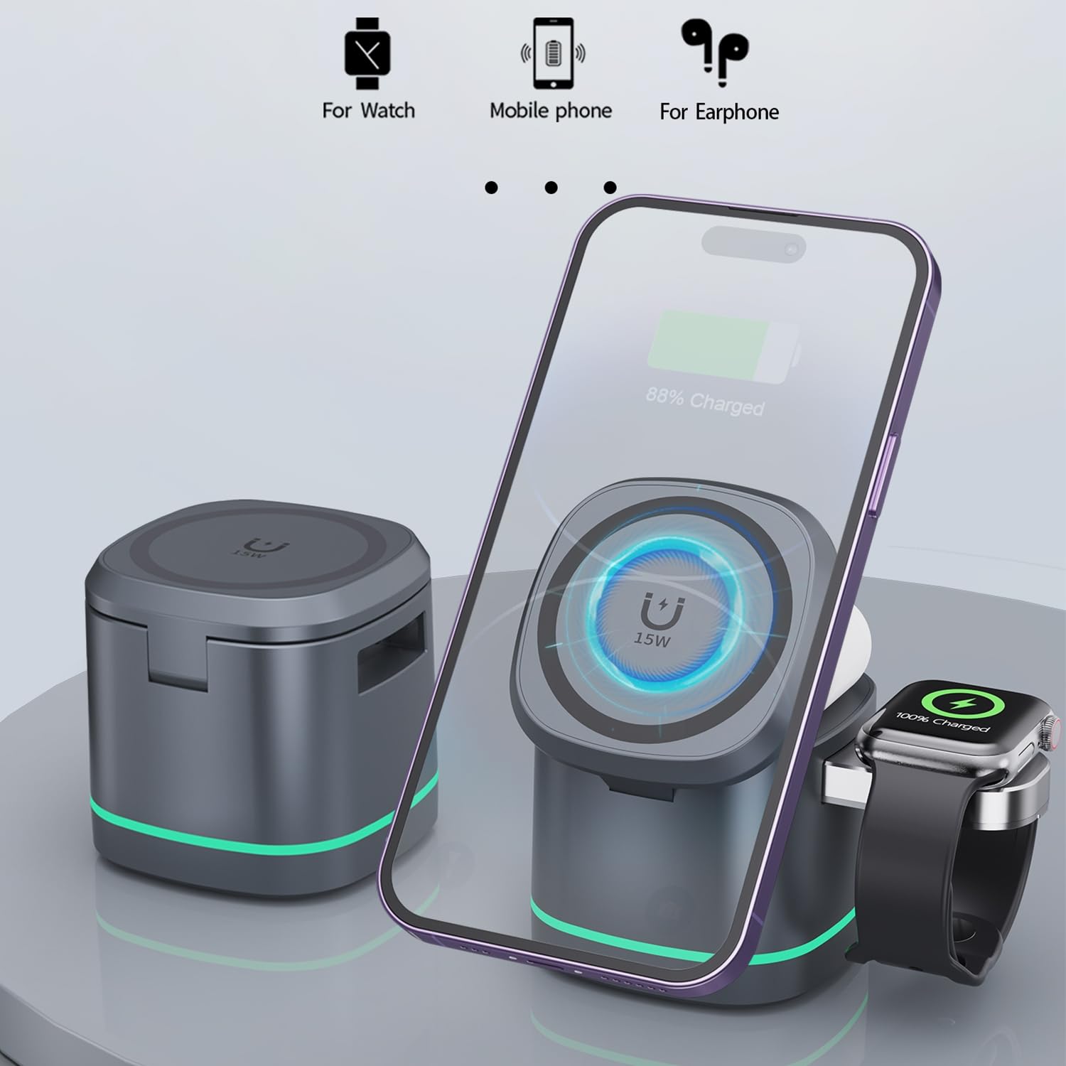 Powerology 3-in-1 Foldable Magnetic Wireless Charger