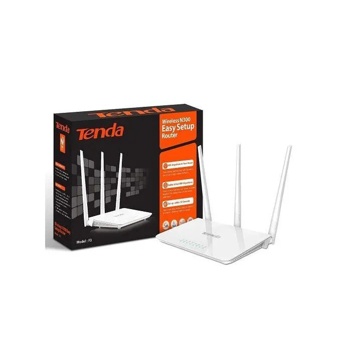 Tenda F6 Wireless N300 WiFi Router - 300Mbps High-Speed Router with 4 High-Gain Antennas