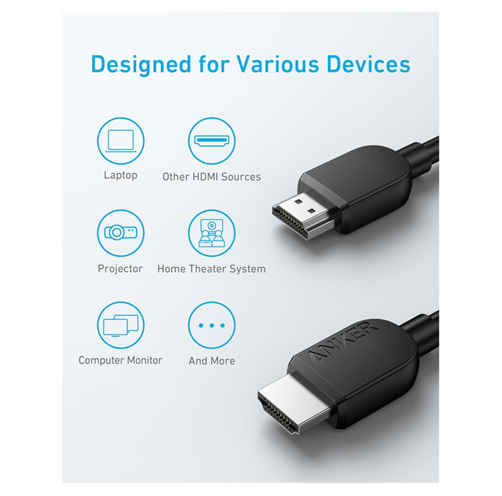 Anker Hdmi Cable (6 Ft, 8K)  Black