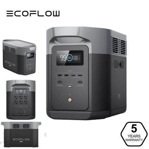 EcoFlow EFE2000-UK Portable Power Station - 2048Wh LiFePO4 Battery, 2400W Solar Generator with Fast Charging