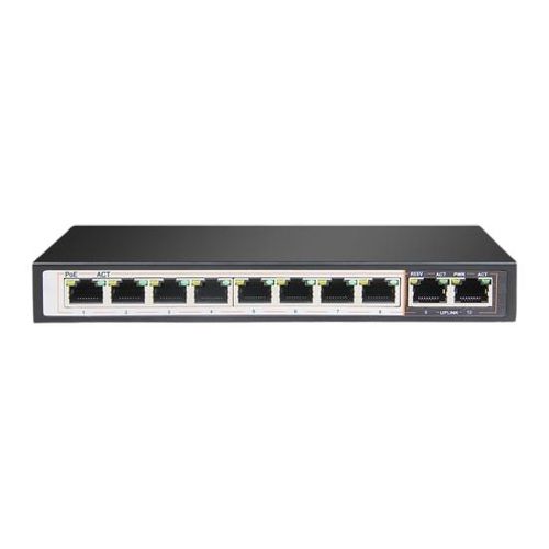D-Link 10-Port 1000Mbps Switch with 8 PoE Ports and 2 Uplink Ports (DGS-F1010P-E 250M)