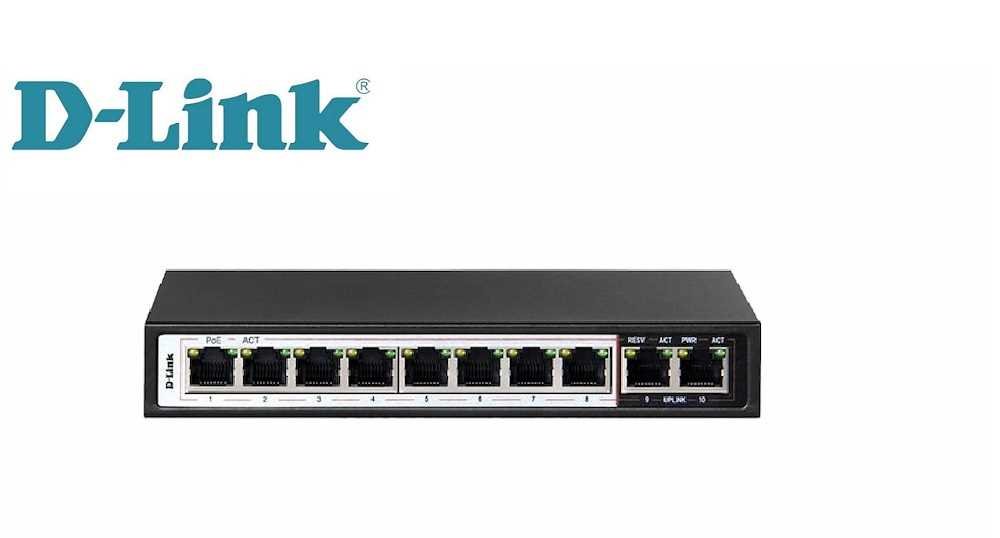 D-Link 10-port Long Range PoE Switch (DES-F1010P-E/B)