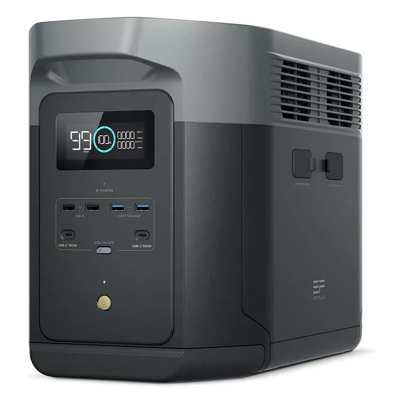 EcoFlow DELTA 2 Max Portable Power Station EFDELTA2Max-UK - 2048Wh LiFePO4 Battery, 2400W Solar Generator with Fast Charging