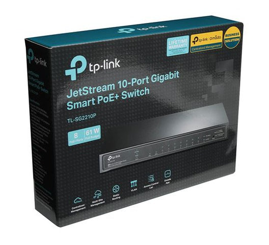 TP-Link Omada TL-SG2210P 10-Port Gigabit Smart Switch with 8-Port PoE+ and 2 SFP Slots