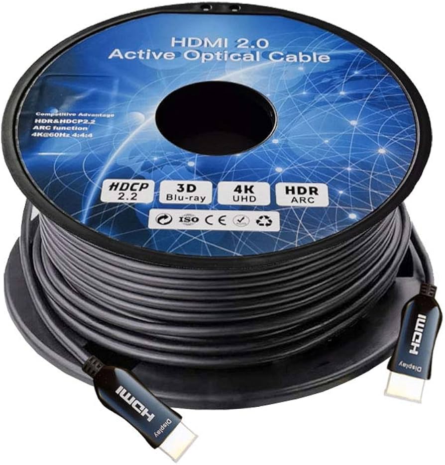 Fiber Optic HDMI Cable 50M – HDMI 2.0 | 4K Ultra HD | High-Speed Signal