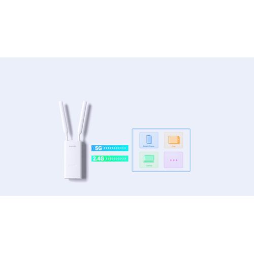 Tenda OAP1200 AC1200 Outdoor Dual-Band Gigabit Access Point - 1200Mbps WiFi with PoE & IP65 Weatherproof Design