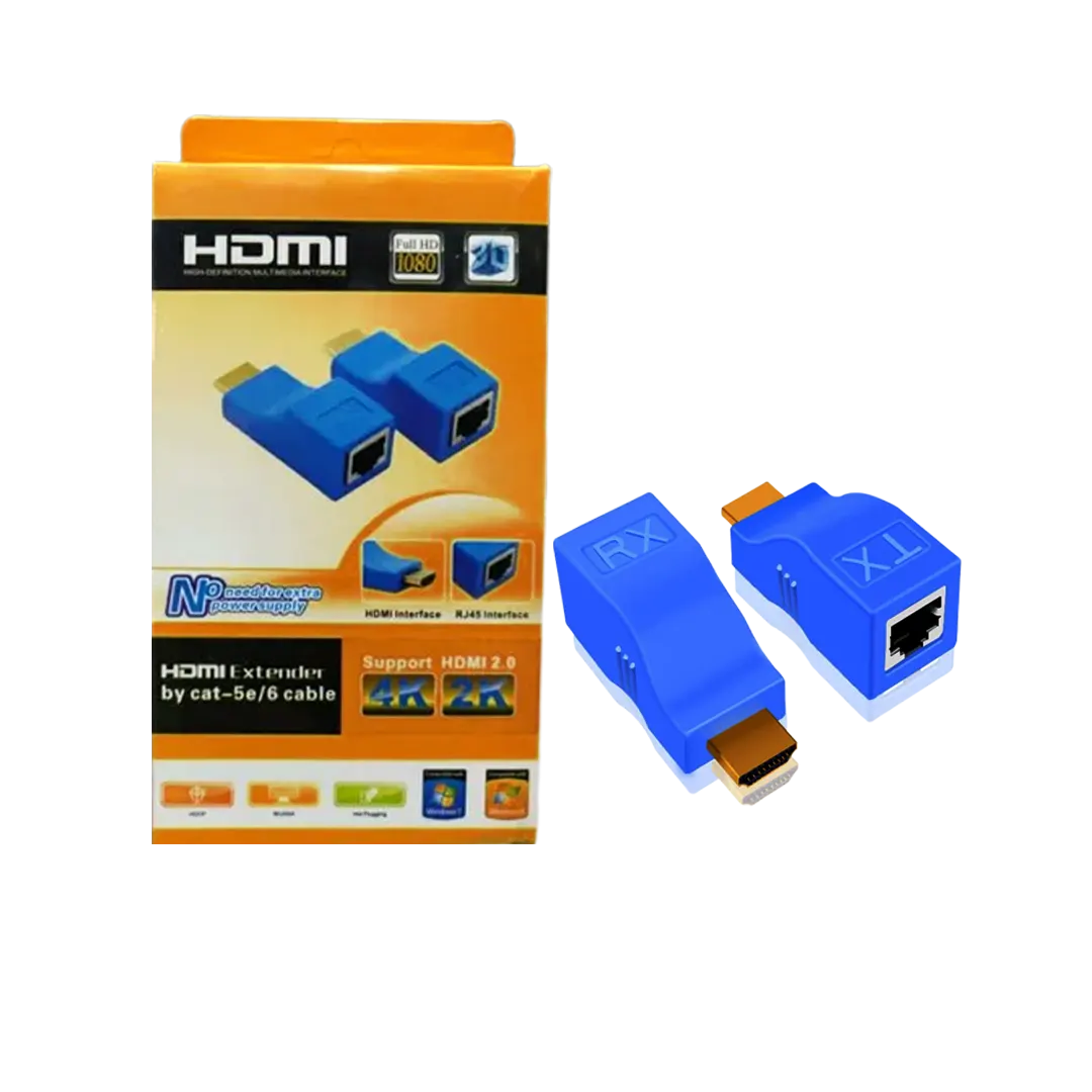 HDMI Extender 30m LAN Cable Adapter for Long-Distance Transmission