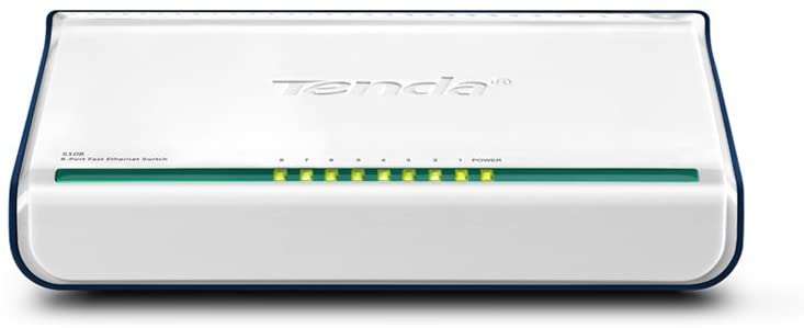 Tenda S108 8-Port Fast Ethernet Switch - 10/100Mbps Desktop Network Switch for Home, Office & CCTV
