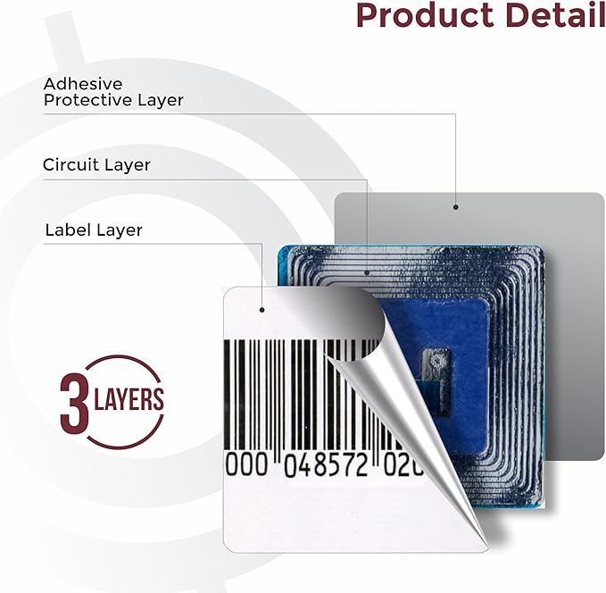 8.2MHZ Paper Security Labels 1.5 Inch (4X4) Barcode