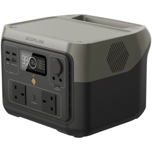 EcoFlow RIVER 2 Max Portable Power Station ZMR610-B-UK - 512Wh LiFePO4 Battery, 500W Solar Generator with Fast Charging