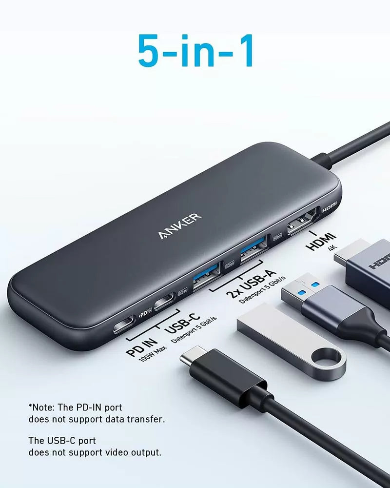Anker 332 Usb-C Hub (5-In-1) Black