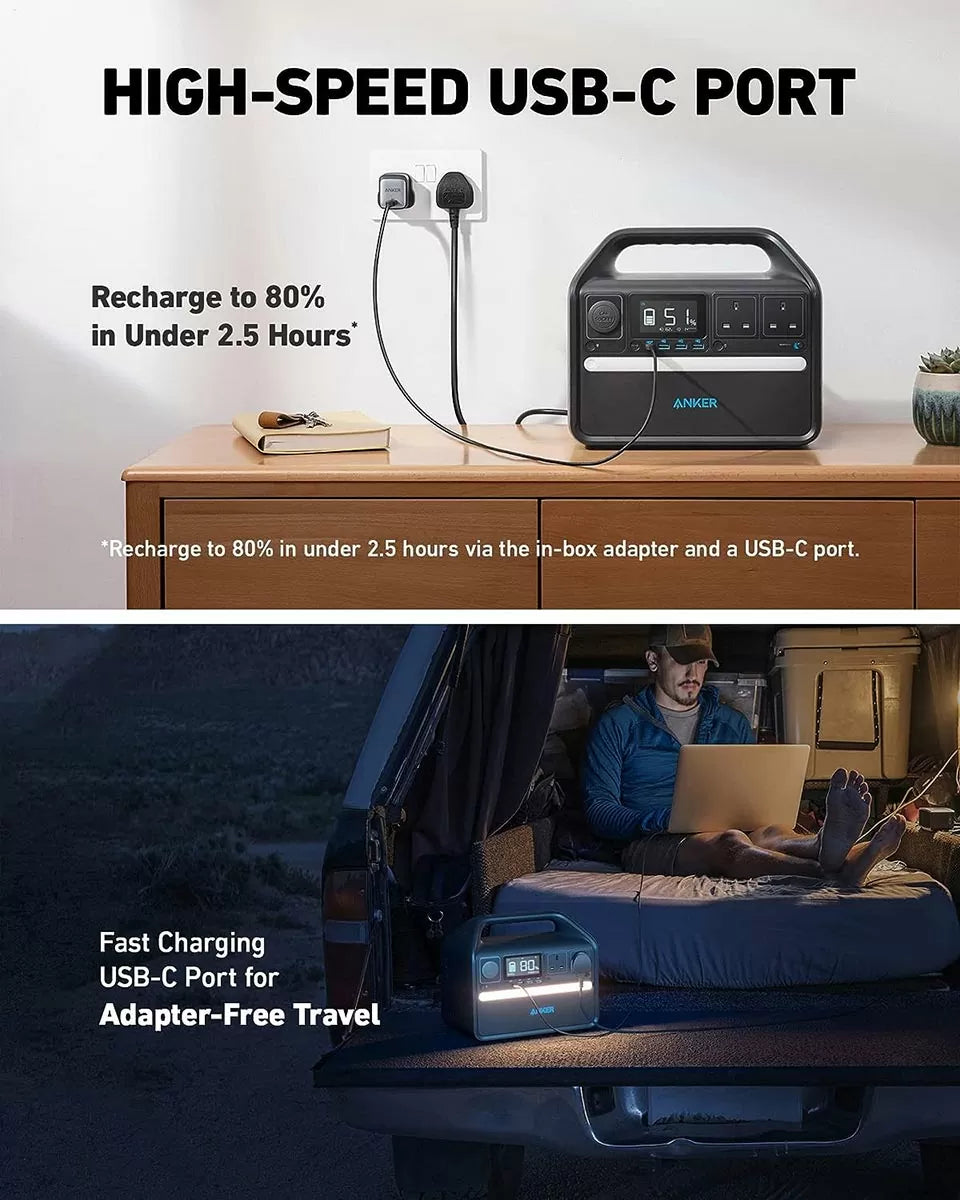 Anker 535 Portable Power Station (Powerhouse 512Wh) Black