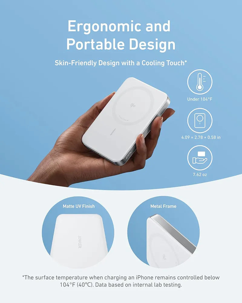 Anker Maggo Power Bank (10K, Magnetic Wireless) White