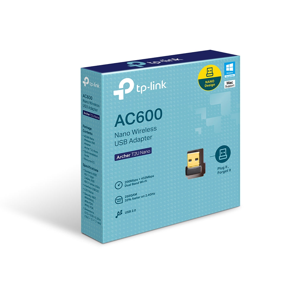TP-Link Archer T2U Nano AC600 Nano Dual Band USB Wi-Fi Adapter