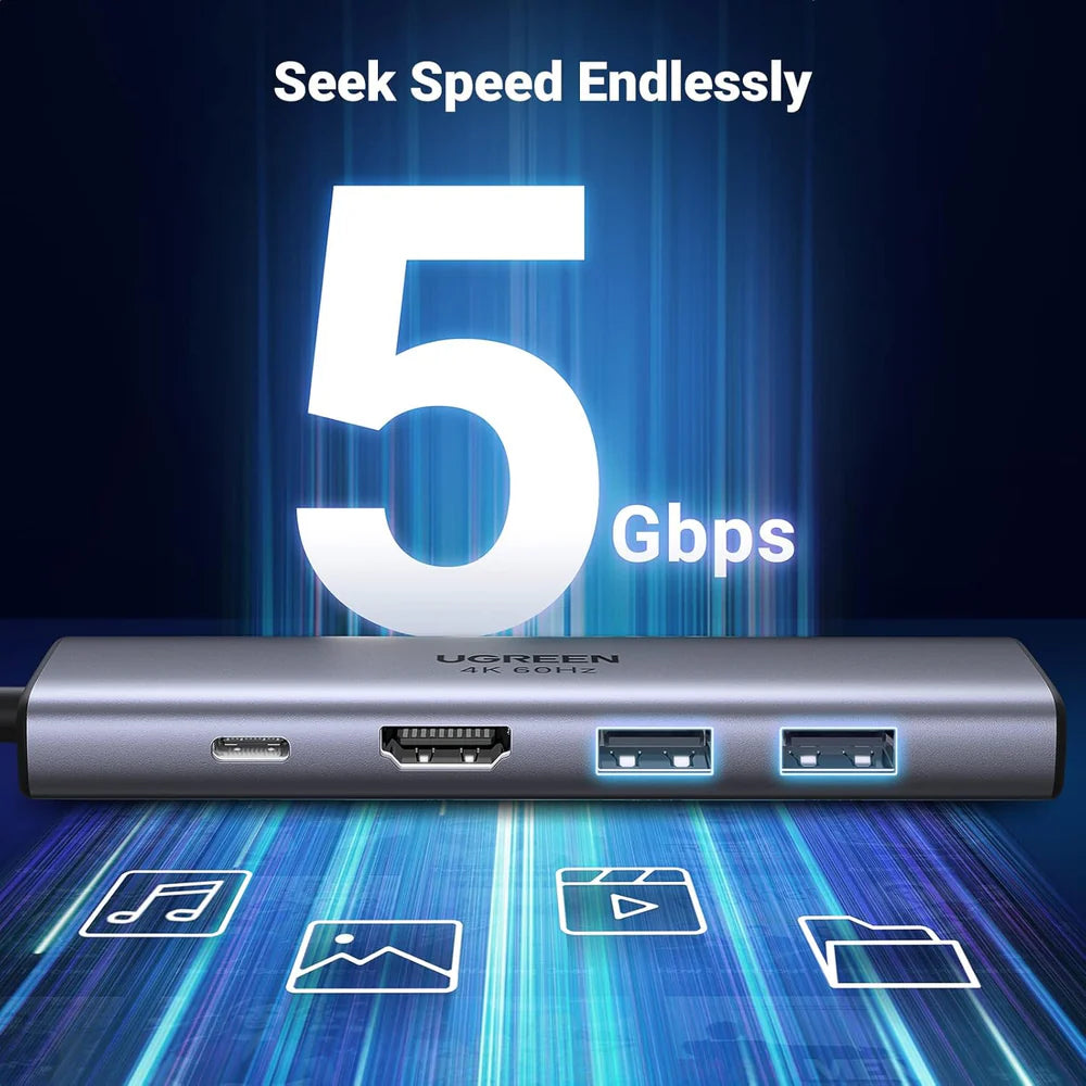 UGREEN CM511 UG-15596 5-in-1 USB-C Multifunction Adapter