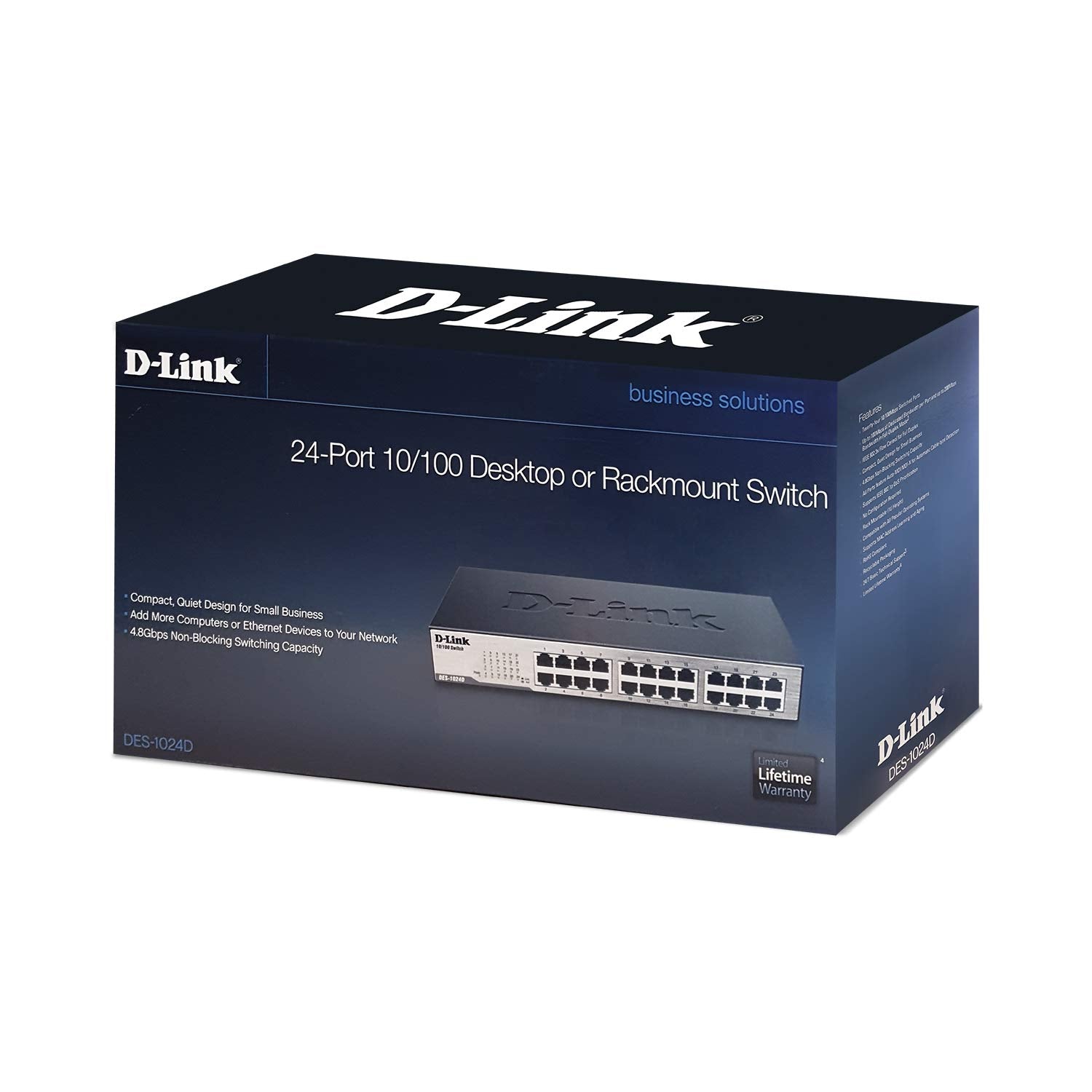 D-Link 24-Port 10/100 Unmanaged Desktop/Rackmount Switch (DES-1024D)