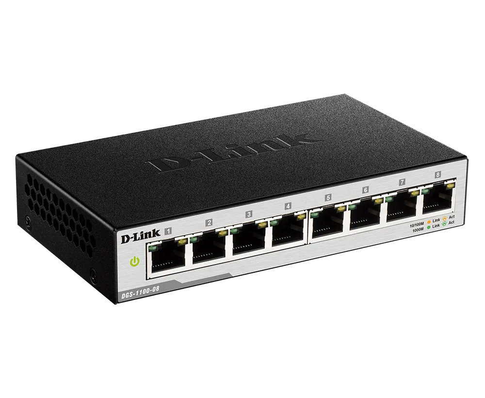 D-Link 8-Port Gigabit PoE Smart Managed Switch (DGS-1100-08P)