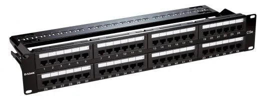 D-Link 48 Port Cat6 Unshielded Fully Loaded Punch Down Patch Panel ( NPP-C61BLK481 )