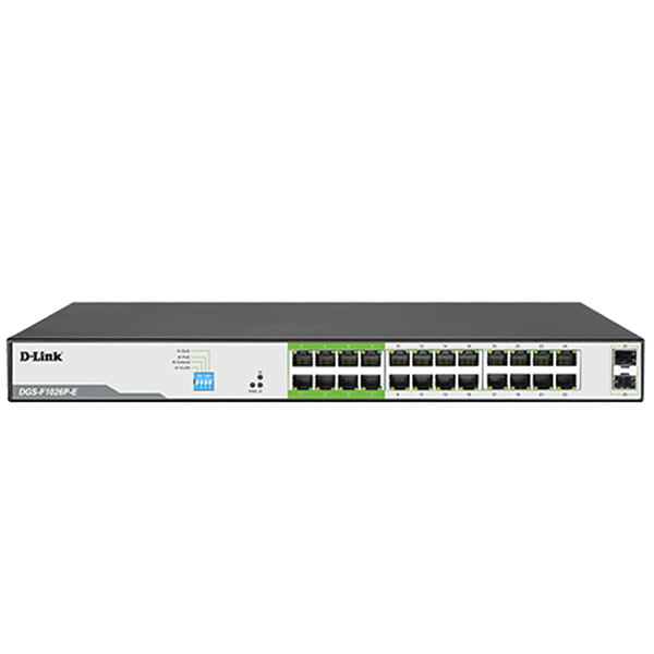 D-Link 24-Port 1000Mbps PoE Switch with 2 SFP Ports (DGS-F1026P)