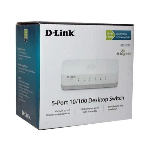 D-Link DES-1005C 5-Port Fast Ethernet Desktop Unmanaged Switch