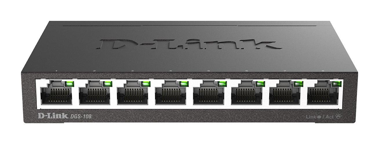 D-Link DGS-108/B 8-Port Gigabit Unmanaged Desktop Switch