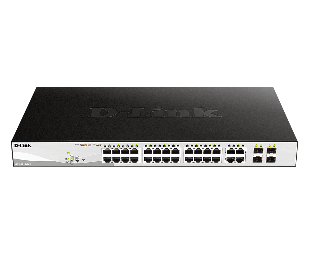 D-Link 28-Port Gigabit PoE Switch with 4 Gigabits SFP Ports (DGS-1210-28P)