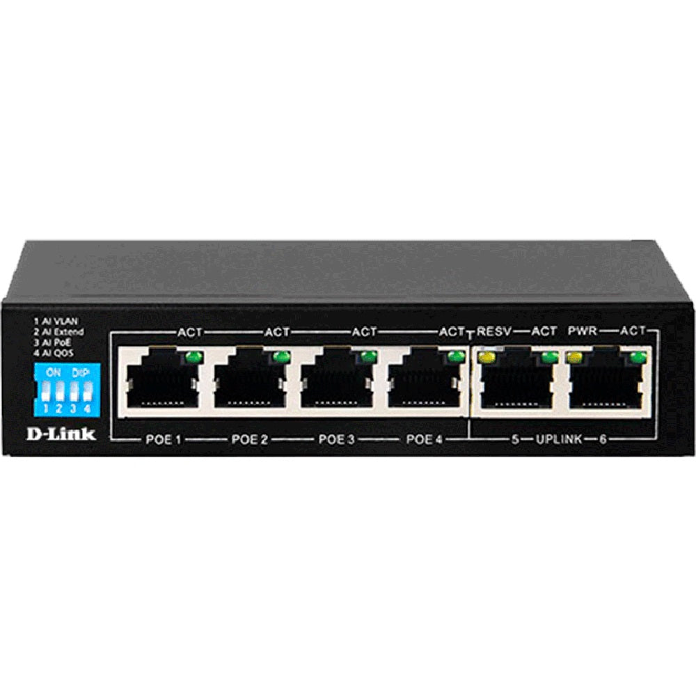D-Link 6-Port Unmanaged PoE Switch DES-F1006P-E