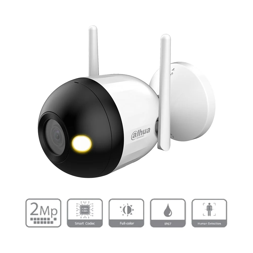Dahua Bullet C1 F2C-LED 2MP Full-Color Wi-Fi Bullet Network Camera with AI Human Detection