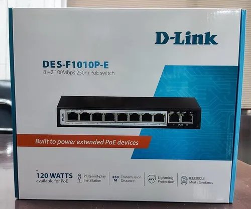 D-Link 10-port Long Range PoE Switch (DES-F1010P-E/B)
