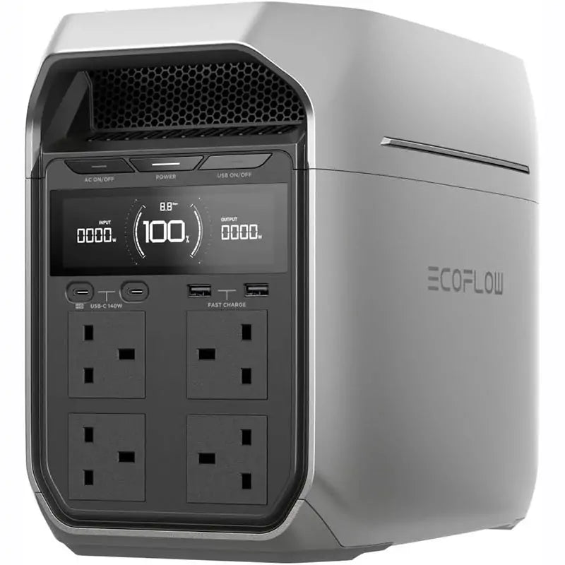EcoFlow DELTA 3 Plus UK (EFDELTA3P-UK) Portable Power Station - 1024Wh LiFePO4 Battery, 1800W Solar Generator with Fast Charging