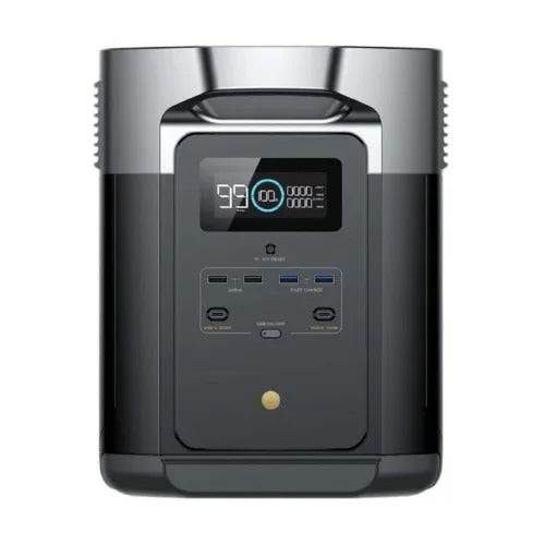 EcoFlow EFE2000-UK Portable Power Station - 2048Wh LiFePO4 Battery, 2400W Solar Generator with Fast Charging