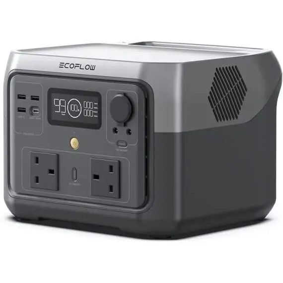 EcoFlow RIVER 2 Max Portable Power Station ZMR610-B-UK - 512Wh LiFePO4 Battery, 500W Solar Generator with Fast Charging