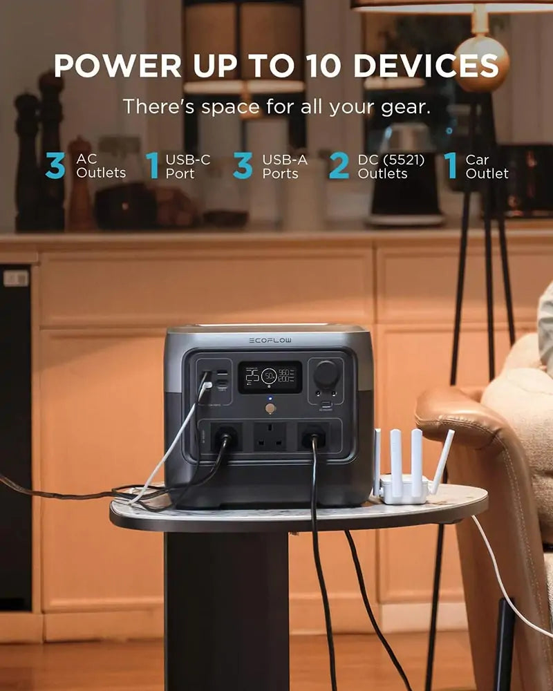 EcoFlow RIVER 2 Pro Portable Power Station ZMR620-B-UK - 768Wh LiFePO4 Battery, 800W Solar Generator with Fast Charging