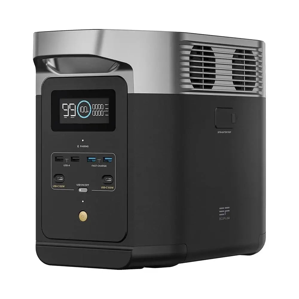 EcoFlow DELTA 2 Portable Power Station ZMR330-UK - 1024Wh LiFePO4 Battery, 1800W Solar Generator with Fast Charging