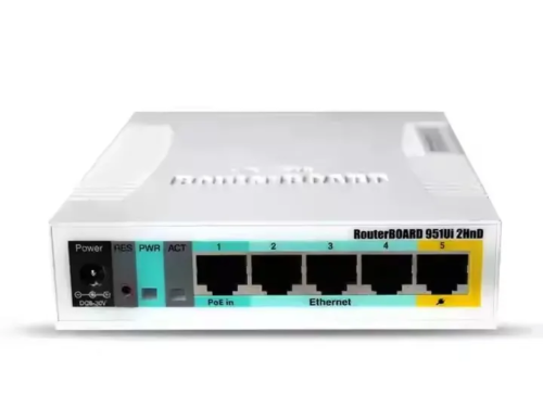 MikroTik RB951Ui-2HnD 2.4GHz Wireless Router with 5 Ethernet Ports & PoE Output