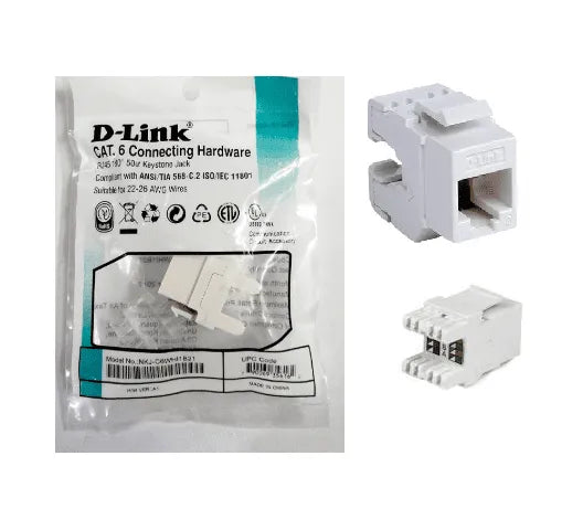 D-Link Cat6 UTP Keystone Jack (NKJ-C6WHI1B21 )