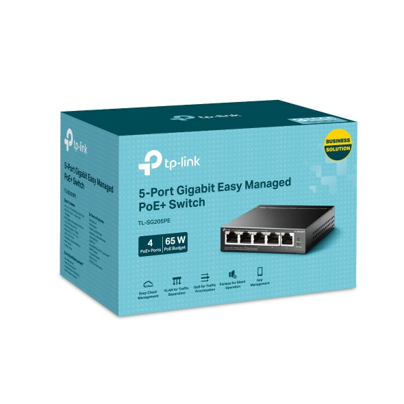 TP-Link Omada ES205GP 5-Port Gigabit Easy Managed Switch with 4-Port PoE+