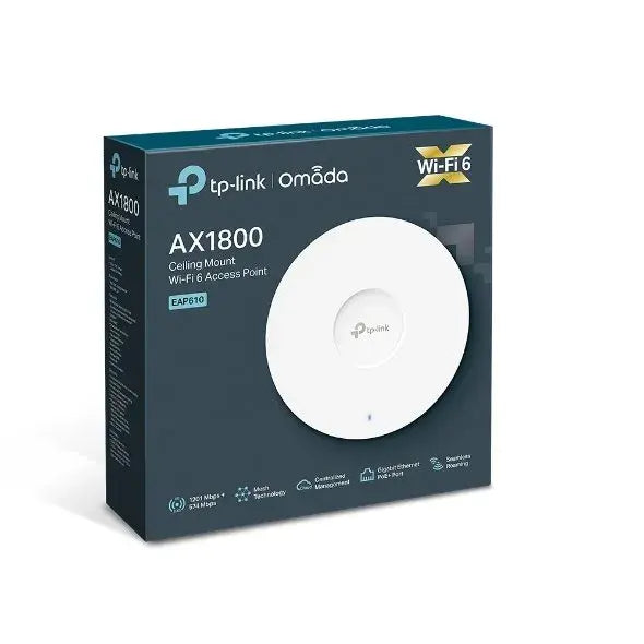 TP-Link Omada EAP610 AX1800 Ceiling Mount Wi-Fi 6 Wireless Access Poi